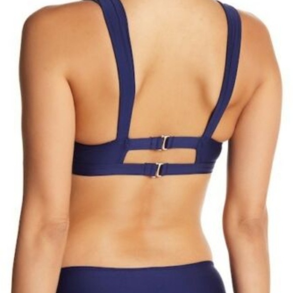 Splendid Frill Seeker Navy Blue Halter Bikini Top - Picture 2 of 8